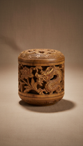 Vintage Carved Wood Incense Holder